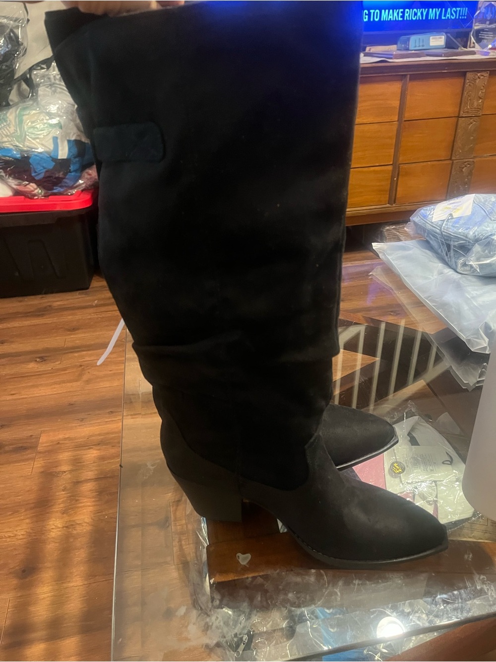 Journey collection kaleah 9.5 M Black Mid-Calf Slouch Boot with Buckle Detai - Picture 4 of 9